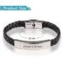 GAGAFEEL Custom Leather Bracelet Classic Braided Rope Engraved Name Message Men Women Stainless Steel ID Cuff Bangle Xmas Birthday Gift for Bestfriend Couple GAGAFEEL Custom Leather Bracelet Classic Braided Rope Engraved Name Message Men Women Stainless Steel ID Cuff Bangle Xmas Birthday Gift for Bestfriend Couple