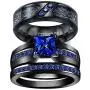 wedding ring set Two Rings His Hers Couples Rings Womens Black Gold Plated Blue Sapphire CZ Wedding Engagement Ring Bridal Sets & Mens Titanium Wedding Band wedding ring set Two Rings His Hers Couples Rings Womens Black Gold Plated Blue Sapphire CZ Wedding Engagement Ring Bridal Sets & Mens Titanium Wedding Band