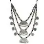 Crunchy Fashion Bollywood Traditional Indian/Bohemian Style Afgani Oxidized Silver Boho Gypsy Tribal Handmade Jewelry Necklace for Women/Girls