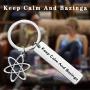 FAADBUK Funny Big Bang Theory Keychain Funny Big Bang Theory Fans Gift Keep Calm and Bazinga Jewelry Gift for Scientist Theoretical Physicist