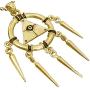 Anime Manga Gaming Jewelry Yugioh Yu-Gi-Oh! Millenium Ring illuminati Evil Eye Pewter Pendant Pewter Gold plated Boys Mens Pendant Necklace Charm Amulet Medallion for boys men w Brass ball chain