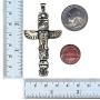 Native American Alaskan Indian Tribal Jewelry Totem Pole Tiki Maori Hawaiian Polynesian African protection amulet Pewter Mens Pendant Necklace Travel Wealth Money Lucky Charm w Stainless Steel Chain