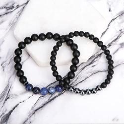 Joan Nunu Charm Bracelet for Men Women Black Mantra Prayer Beads