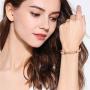 MLOVEY Love Friendship Bracelet Bangle Gold Rose Gold Silver with Cubic Zirconia Stones Stainless Steel Hinged Jewelry with Crystal Oval Bracelet Birthday Women Teen Girls