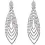 CHRAN Silver Plated Crystal Rhinestone Wedding Long Chandelier Dangle Earrings for Women CHRAN Silver Plated Crystal Rhinestone Wedding Long Chandelier Dangle Earrings for Women