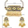 Aheli Indian Traditional Pearl and Kundan Choker Necklace with Earrings Set Bollywood Wedding Party Wear Jewelry for Women