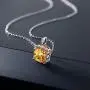 Gem Stone King 925 Sterling Silver Yellow Citrine Pendant Necklace 3.17 Cttw Cushion Cut Gemstone Birthstone with 18 Inch Silver Chain Gem Stone King 925 Sterling Silver Yellow Citrine Pendant Necklace 3.17 Cttw Cushion Cut Gemstone Birthstone with 18 Inch Silver Chain