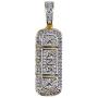 TOPGRILLZ 14K Gold Plated Iced Out CZ Hollow Xanax Pill Bar Pendant Necklace with 24” Rope Chain