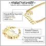 sailimue Queen Pendant Curb Chain Necklace with Oversize Statement Bamboo Hoop Earring Set for Women Gold Plated Color Punk Style Hip Hop Rapper