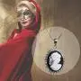 PammyJ Silvertone Black and White Cameo Lady Necklace, 18 inches