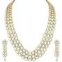Aheli Indian Bollywood Style Wedding Party Faux Kundan Necklace with Earrings Set Ethnic Fashion Jewelry for Women