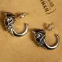 2pcs Luxury Silver Skull Stud Earrings for Mens Womens, Sterling Silver Gothic Earring, Biker Jewelry 2pcs Luxury Silver Skull Stud Earrings for Mens Womens, Sterling Silver Gothic Earring, Biker Jewelry