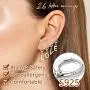 Silvora Sterling Silver Initial Drop Earrings, Women S925 Letter Ear Hoop Jewelry, A-Z Letter Jewelry Dangling Birthday Charms for Girls