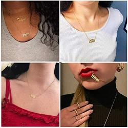 RINHOO Birth Year Number Pendant Necklace Stainless Steel Gold Number Birthday Necklace Chain Jewelry for Women Girl