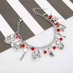 Jason Mask Charm Bracelet Horror Scary Movie Bracelet Ghost Halloween Jewelry Gift Silver