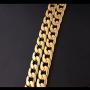 CrazyPiercing 18K Gold Plated Necklace, Men Jewelry 10MM Wide Hip Hop Turnover Chain Necklace, Stainless Steel 19'' - 24''
