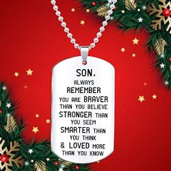 Elegant Chef Son Inspirational Jewelry Necklace Gift- Always Remember You are Braver Than You Believe