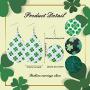 St Patricks Day 16 Pairs Green Faux Leather Earrings Teardrop Leaf Drop Earring Gift for Charm Women (Shamrock and Plaid Prints)