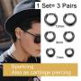 ChainsPro Huggie Hoop Earrings Pack Women or Men, 8/10/12/14/16 mm, Cartilage/Helix/Conch Piercing, Stainless Steel/18K Gold Plated/Black (Send Gift Box)