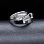 Uloveido Mens Square Wedding Band Cubic Zirconia Comfort Fit Gold/Platinum/Rose Gold Plated Engagement Ring Size 6 7 8 9 KR201