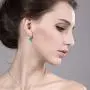 Gem Stone King 925 Sterling Silver Green Simulated Emerald Dangle Earrings 3.00 Ctw Oval 9X7MM