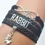 HHHbeauty Bunny Rabbit Bracelet Jewelry Leather Infinity Love Rabbit Gifts Rabbit Jewelry Bracelet Gifts for Women, Girls, Men, Boys, Rabbit Lover, Rabbit Owner Rabbit Themed Gifts