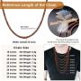 ChainsPro Waterproof Braided Leather Necklace Wax Rope Chain, Customize Available, 2/3mm Width, with Durable Snap Clasp, 16”18'' 20'' 22'' 24'' 26'' 28'' 30''-Send Gift Box