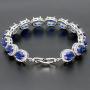 Hermosa Oval Ladies Tennis Bracelet Sapphire Ruby Emerald White Topaz Silver 7 inch