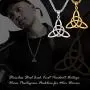 U7 Celtic Cross Necklace Ancient Norse Viking Jewelry Stainless Steel Irish Knot Pendant Vintage Wicca Pantagram Necklace for Men Women,with Chain 22 Inch