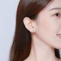 CZ Initial Stud Earrings for Women Girls S925 Sterling Silver 18K White Gold Plated Pave Cubic Zirconia Minimalist Fashion Monogram Alphabet Letter A Tragus Post Pin Earrings Tiny Cute Jewelry Gift