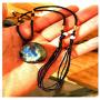 Tebapi Labradorite Pendant Necklace for Women, Natural Semi Precious Pendant with Braided Necklace for Women Men