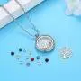 Family Tree of Life Floating Living Memory Locket Pendant Necklace with Birthstone, All Charms Included Family Tree of Life Floating Living Memory Locket Pendant Necklace with Birthstone, All Charms Included