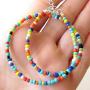 Yalice Multicolor Choker Necklace Chain Rainbow Seed Bead Necklaces Jewelry for Women and Girls