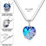 IEFRICH Gifts for Women Girls Jewelry, Cubic Zirconia Crystal Love Heart Pendant Initial Necklace Gifts for Women Girls Mom Birthday Christmas Mothers Day Valentines Present