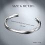 CIUNOFOR Black White Bracelet Polished Stainless Steel Cuff Bangle Bracelet for Men Boys with Simple Twisted Line Design