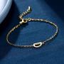 Tarsus D Initial Letter 14k Gold Plated Necklace and Bracelet Jewlery Gifts for Women Girlfriend