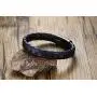 MPRAINBOW Mens Personalized Stainless Steel Brown & Blue Braided Genuine Leather Bracelet with Magnetic Clasp Bangle Gift for Dad Husband Bf Son Friends