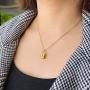 CLAMOON Gold Initial Necklace Lock Necklace 14k Gold Filled Dainty Padlock Necklace Letter Necklaces for Women Personalized Jewelry Gifts