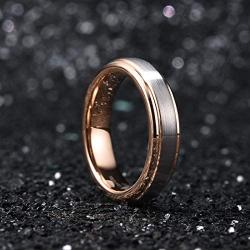 King Will Duo Unisex 5mm 6mm 7mm 8mm 18k Rose Gold Plated Tungsten Carbide Ring Two Tone Wedding Band