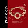 Frwiskp Link Chain Bracelet - 18K Real Gold Plated Oval Chain Link Bracelet 6 Inch fashion Jewelry Gift for Women and Girls