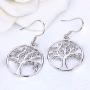 YL Dangle Drop Tree Earrings 925 Sterling Silver Tree of Life Leverback Earring Cubic Zirconia Created Emerald Green Jewelry