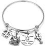 Birthday Jewelry for Her Birthday Bracelet Bangle with Birthday Cake Charm10th 12th Sweet 16th 18th 21st 30th 39th 40th 50th Bangle Anniversary Jewelry