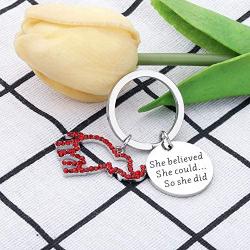 BAUNA Delta Sigma Theta Sorority Jewelry She Believed She Could so She Did Keychain Delta Gift DST Jewelry Greek Sorority
