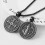 AsAlways Mens St Benedict Exorcism Pendant Necklace Stainless Steel Catholic Roman Cross Demon Protection Ghost Hunter(CSPB)22 + 2 inch chain AsAlways Mens St Benedict Exorcism Pendant Necklace Stainless Steel Catholic Roman Cross Demon Protection Ghost Hunter(CSPB)22 + 2 inch chain