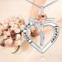 Distance Rose Heart Necklace for Women 925 Sterling Sliver I Love You Forever Rose Flower Jewelry for Girlfriend Wife Mom Daughter Girls