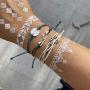 Long tiantian String Wave Anklet Bracelets for Women Adjustable Compass Bracelets Waterproof Handmade Strand Braided Rope Sunflower Boho Bracelet Set Women Teen Girls