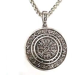 URDEAR Norse Viking Compass Pendant Necklace Nordic Vikings Amulet Ornaments Jewelry Pendant Necklace Gifts for Men Women