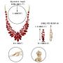 EVER FAITH Womens Marquise Crystal Gorgeous Floral Leaf Bridal Wedding Necklace Earrings Set