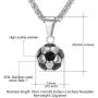 U7 Soccer/Basketball/Rugby/Tennis Racket Necklace Stainless Steel/18K Gold Plated Spiga Chain & Pendant,Men Boys Jewelry