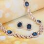 EVER FAITH Austrian Crystal Luxury Floral Leaf Necklace Stud Earrings Set